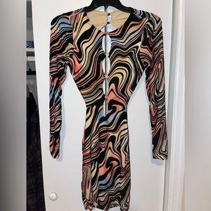 Sexy Backless Colorful Abstract Dress with Cutouts (from a small boutique)